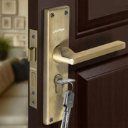 Plantex Stainless Steel Door Lock Handle Set/6-Lever Lock Mechanism with 3 Years of Warranty/Mortise Lock with 3 Keys, Brass Lock Body & Cylinder - (Brass Antique)