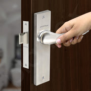Plantex Heavy Duty Door Lock ÃƒÂ¢Ã¢â€šÂ¬Ã¢â‚¬Å“ Bathroom Door Lock/Mortise 8inch Keyless Plate Handle Set for Home/Bathroom/Store Room/Balcony/Office with Baby Latch (8121, Steel Satin and Chrome)