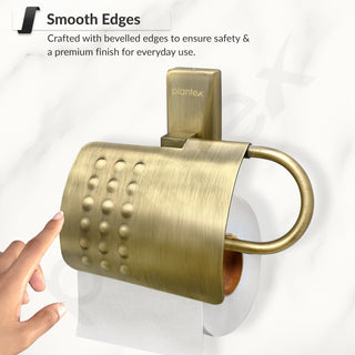 Plantex Brass 304 Grade Stainless Steel Crystal Toilet Paper Holder/Tissue Paper Roll Holder for Bathroom - (Brass Antique)
