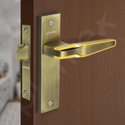 Plantex Heavy Duty Door Lock ÃƒÂ¢Ã¢â€šÂ¬Ã¢â‚¬Å“ Bathroom Door Lock/Mortise 8inch Keyless Plate Handle Set for Home/Bathroom/Store Room/Balcony/Office with Baby Latch (8064, Brass Antique & PVD Gold)