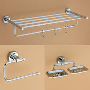 Plantex Nipron 304 Grade Stainless Steel Towel Rack for Bathroom/Double Soap Holder/Napkin Ring/Bathroom Accessories - Chrome