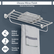 Plantex 304 Grade Stainless Steel 24 inch Towel Rack/Towel Stand/Towel Bar/Towel Hanger for Bathroom/Bathroom Accessories - Parv (Chrome)