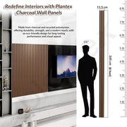 Plantex Wall Panels/Wooden Louvers Panel for Wall 8 Feet/Charcoal Panel for Interior Wall Décor/3D Wall Panel - Pack of 7 Covers - 21 Sq. Ft, Size-5 Inch x 8 Feet (Wooden-Classic Strip)