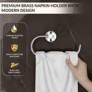 Plantex Towel Ring for Bathroom/Pure Brass Towel Holder/Towel Stand/Towel Hanger/Bathroom Accessories - Pack of 1 (APS-EFL-05, Chrome)