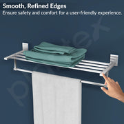 Plantex 304 Grade Stainless Steel 24 inches Long Towel Rack for Bathroom/Towel Rod/Towel Hanger Wall Mounted/Bathroom Accessories - Senso (Chrome)