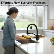 Plantex Pure Brass Flexible Tap for Kitchen Sink/Dual Flow Pull Out Sink Mixer Tap Hot and Cold/Movable/Rotable Water Mixer Faucet - (7904, Black)