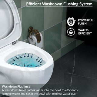 Plantex Ceramic Rim Western Commode/P- Trap Washdown Wall Hung Commode for Toilet with Soft Close Toilet Seat Cover - (Cascade, White)