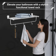 Plantex Towel Rack for Bathroom/304 Grade Stainless Steel Towel Stand/24 Inch Towel Hanger/Towel Holder/Bathroom Accessories - Pack of 1 (PM-2401, Chrome)