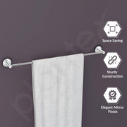 Plantex Stainless Steel Towel Holder for Bathroom/24 Inch Single Towel Rod/Towel Hanger/Stand/Bathroom Accessories - Pack of 1 (Chrome)