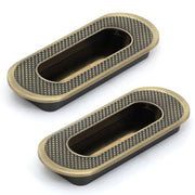 Plantex Sliding Door Handle/Concealed Handle for Sliding Door/96mm Concealed Handle for Wardrobe/Kitchen Cabinet - Pack of 2 (Brass Antique)