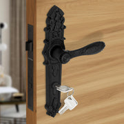 Plantex Heavy-Duty Door Lock Set for Main Door/Locks Handle Set with 3 Years of Warranty/Mortise Lock with 3 Keys, Brass Lock-Body & Cylinder(658- Black)