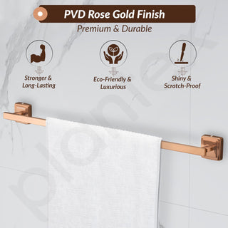 Plantex 304 Grade Stainless Steel Bathroom Single Towel Rod/Stylish and Durable Towel Hanger/Towel Stand/Bathroom Accessories - Decan (Rose Gold Finish)