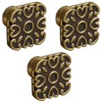 Plantex Knobs for Drawer/Square Drawer Knobs/Knobs for Cabinets/Pull-Push Knobs for Kitchen/Bedroom Drawer - Pack of 3 (DTK-299, Brass Antique)