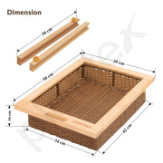 Plantex Wooden and PVC Wicker Basket/Pull Out Cabinet Organizer/Wicker Basket for Modular Kitchen Storage -Pack of 1 (20 x 16.5 x 6 inch)