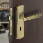 Plantex Heavy-Duty Door Lock Set - Main Door Lock Handle Set/Mortise Lock with 3 Keys, Pack of 1 (8130-Brass Antique)