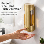 Plantex Liquid Soap Dispenser for Bathroom/ABS Plastic Refillable Soap Handwash Dispenser for Shampoo & Body Lotion - Ideal for Hotels/Hospitals/Restaurants/Offices - (Gold)