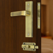 Plantex Heavy Duty Door Lock ÃƒÂ¢Ã¢â€šÂ¬Ã¢â‚¬Å“ Bathroom Door Lock/Mortise 8inch Keyless Plate Handle Set for Home/Bathroom/Store Room/Balcony/Office with Baby Latch (8110, Brass Antique)