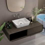Plantex Table Top Basin for Bathroom/Quartz Rectangle Basin/Vessel Sink Over Counter for Home/Restaurant (White, 18 x 13 x 5 Inch)