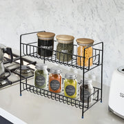 Plantex Stainless Steel Multipurpose 2-Tier Bathroom Organizer Shelf/Stand for Kitchen/Storage organizer for Kitchen/Bathroom and Kitchen Accessories (Black)