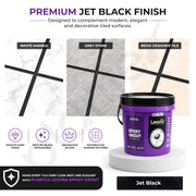 Plantex Lexora Epoxy Grout/3-Part Epoxide Resin Tile Grout/Floor & Wall Tiles Joints/Waterproof & Stain Proof/Bathroom & Industrial Use - 1 kg (Jet Black)