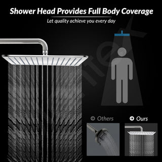 Plantex Stainless Steel Shower head for Bathroom 12 x 12 inch with Water Saving Techonology/Rain Flow Overhead Shower without Arm/Bathroom Showers - (Elegance-Chrome)