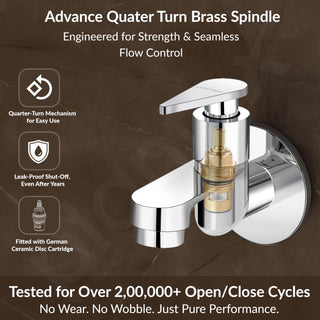 Plantex Pure Brass LEA-701 Water Tap for Bathroom with Water-Saving Technology Tap/Wall Mount Bib Tap with Wall Flange & Teflon Tape-7 Year Warranty (Chrome Finish)