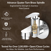Plantex Pure Brass LEA-701 Water Tap for Bathroom with Water-Saving Technology Tap/Wall Mount Bib Tap with Wall Flange & Teflon Tape-7 Year Warranty (Chrome Finish)