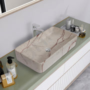 Plantex Ceramic Tabletop Washbasin/Bathroom Sink/Basin for Bathroom/Wash Basin for Restaurant, Hotel (Marble Finish, 24 x 13 x 5 Inch)