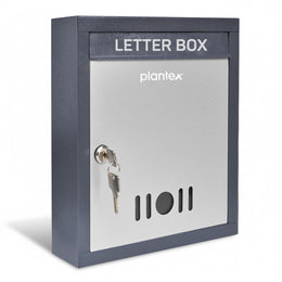 Plantex Wall Mount Letter Box - Suggestion Box/Mail Box/Post Box for Home gate with Secure Key Lock - (Dark Grey) A4 Size