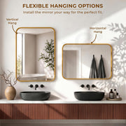 Plantex Aluminium Frame Mirror for Wall/Rectangle Wall Mount Mirror for Bedroom/Dressing Room/Living Room/Entryway - (24x32 Inch-Gold)