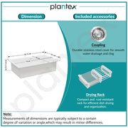 Plantex Matt German Technology Acrylic Resin Quartz Kitchen Sink/10 Years Guarantee/Granite Single Bowl Sink For Kitchen With Coupling (Whiti 32X20 Inches)