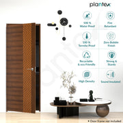 Plantex WPC Doors for Bathroom (30 mm - Thickness)/Waterproof Bathroom Door/2.25x6.75 Feet Wooden Finished Door for Home/Balcony/Office/Kitchen, Density-550 (27x81 inch,22 kg- Ember Pattern)
