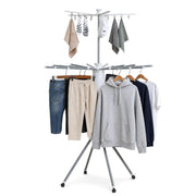 Plantex Cloth Stand for Home/Foldable Rotating Cloth Drying Rack/360° Cloth Stand with Lockable Wheel/Indoor & Outdoor Cloth Hanger - Pack of 1 (White)
