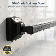 Plantex 304 Grade Stainless Steel 24 inch Towel Hanger for Bathroom/Single Towel Rod/Towel Bar/Bathroom Accessories - Squaro (Black)