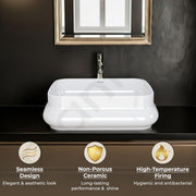 Plantex Platinum Ceramic Wash Basin/Washbasin for Bathroom/Tabletop Wash Basin with 10 Years Glaze Warranty by Plantex/ (Glossy White - 18 x 14 x 5 Inch)