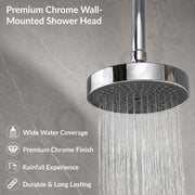 Plantex ABS Shower Head for Bathroom/6 Inch Round High Pressure Overhead Shower/Rain Shower Head - (Chrome)