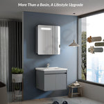 Plantex Vanity for Bathroom/Square Cabinet with Wash Basin and Mirror/Bathroom Organizer for Home - (NZBC-40)