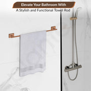 Plantex 304 Grade Stainless Steel 24 inch Single Towel Rod/Towel Holder/Towel Rack for Bathroom/Towel Bar/Hanger/Stand/Bathroom Accessories - Benz (Rose Gold)