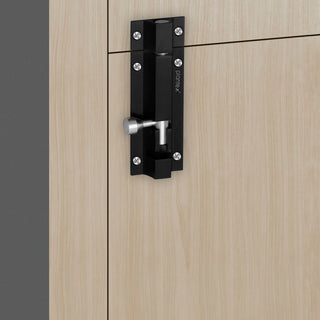 Plantex 4-inches Long Latch Lock for Door and Windows - Black (Pack of 4)