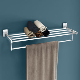Plantex 304 Grade Stainless Steel 24 Inch Towel Rack for Bathroom/Towel Stand/Towel Hanger/Bathroom Accessories - Iris (Chrome)