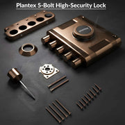 Plantex Stainless Steel Deadbolt Lock/Pentabolt Main Door Lock/5-Point Security Door Lock Set with Anti theft Mechanism -  5 Years of Warranty (PVD Rose Gold)
