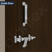 Plantex Stainless Steel Door Kit for Single Door/Door Accessories (10-inch Al-Drop,8-inch Latch,2 Handles of 8 and 7 Inch,7-inch Tower Bolt and 4-inch Door Stopper- (Chrome & Satin)