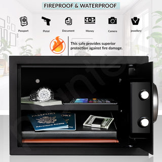 Plantex 23 Litre Safe Locker for Home/Electronic Safety Locker with Master & User PIN Code Access with Emergency Key/Hotel Safe Box/2 Years Warranty By Plantex - Black