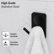 Plantex Robe Hook/Hanging Hooks for Bathroom/Wall Hooks for Hanging Clothes/Hooks for Wall/Bathroom Accessories - Pack of 1 (Black, 574)