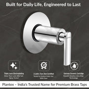 Plantex Pure Brass 25 mm Flush Valve with Teflon Tape & Wall Flange - 7 Year Warranty (Commercial & Residential Use)