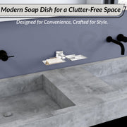 Plantex Aqua Stainless Steel Double Soap Holder for Bathroom/Soap Dish/Soap Stand for Bathroom Accessories - (Chrome)