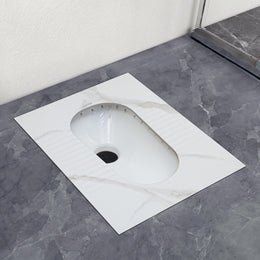 Plantex Orrisa Pan Indian Toilet for Bathroom/Household Squating Pan/Sintered Base Ceramic Sanitaryware Commode - (WC-01, White)