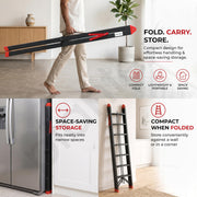 Plantex Ladder for Home 7 Steps/Heavy-Duty Folding A-Frame Ladder/Foldable Step Ladder for Home, Office & Warehouse/150 kg Capacity - Pack of 1 (GT-7, Black & Red)