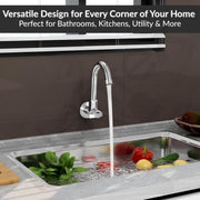 Plantex Pure Brass Kitchen Sink Tap with 360Ãƒâ€šÃ‚Â° Extended Swivel Spout with Water Saving Aerator/Sink Tap for Kitchen Basin with Brass Wall Flange-7 Year Warranty by Plantex (COL-1010- Chrome)