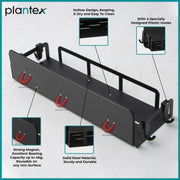 Plantex GI Steel Magnetic Refrigerator Shelf with Hook/Magnetic Shelf for Fridge/Spice Rack for Kitchen/Shelf for Bathroom/Bathroom Organiser - Pack of 1 (Black)